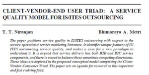 Client-Vendor-End User Triad: A Service Quality Model For Is/Ites Outsourcing | T. T. Niranjan & Bhimaraya A. Metri