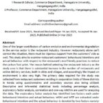 Customers’ Behavioural Intention - Actual Behaviour Gap In Carbon Footprint Reduction Practices Of Restaurants | Sruthi Dinesh & Y. Muniraju